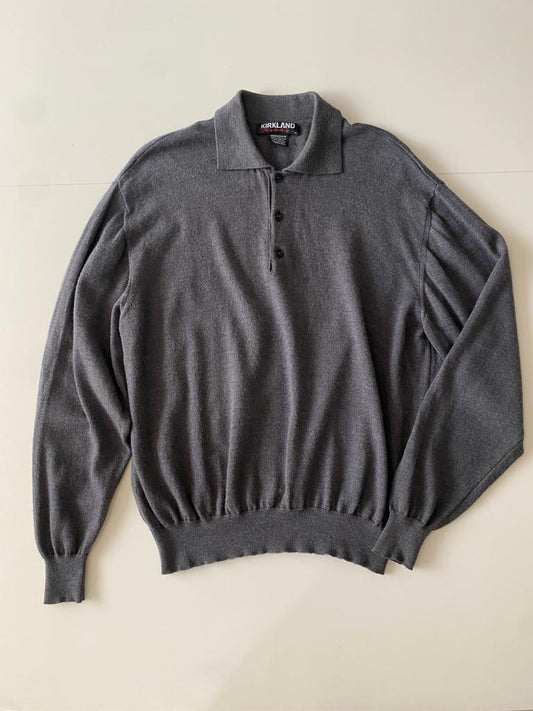 Polo gris de lana, Talla M, Hombre