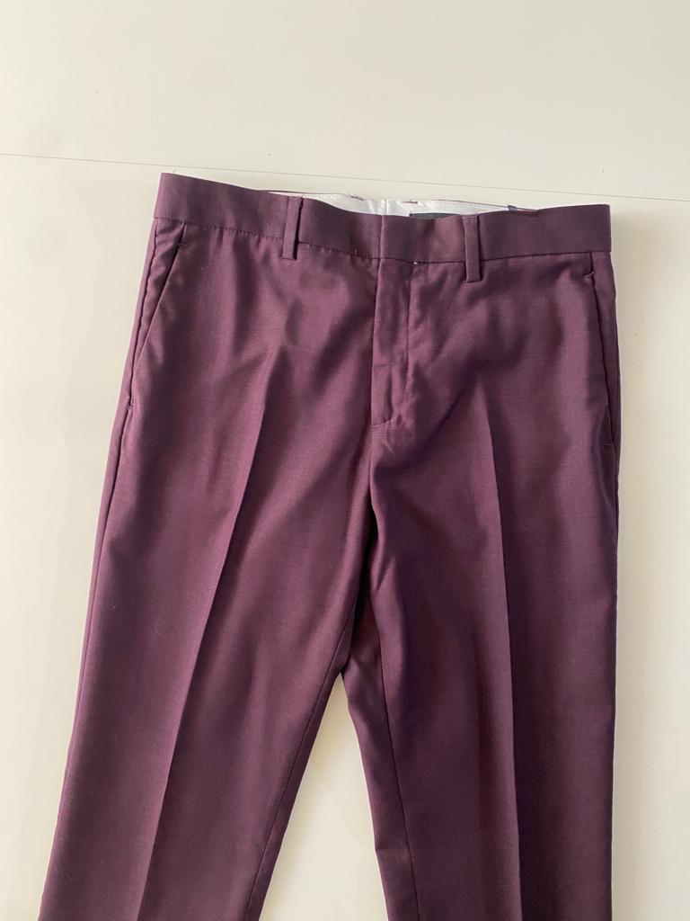 Pantalones de vestir guindos, Talla 32R Skinny Fit, Hombre