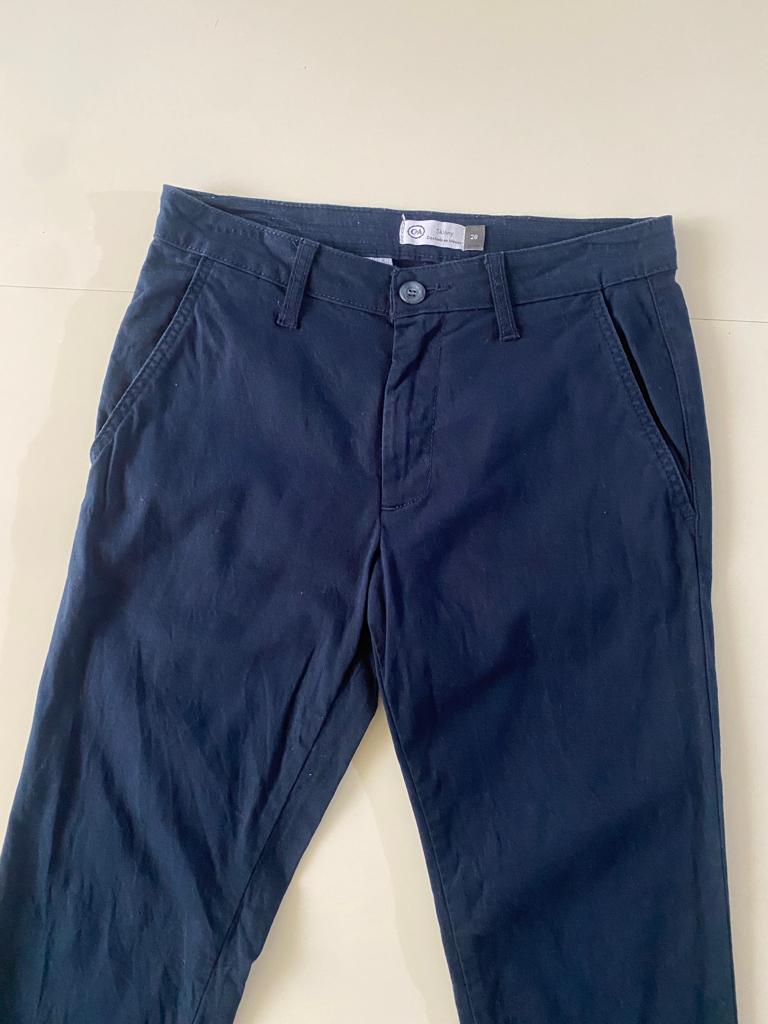 Pantalones corte chino azul marino, Talla 28 Skinny, Hombre