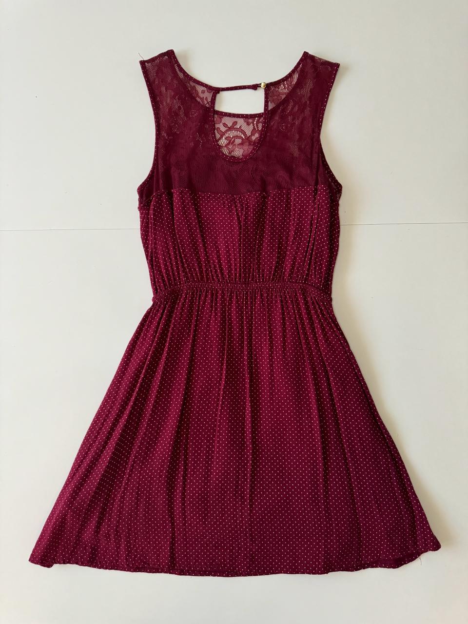 Vestido lunares vino, Talla M, Mujer