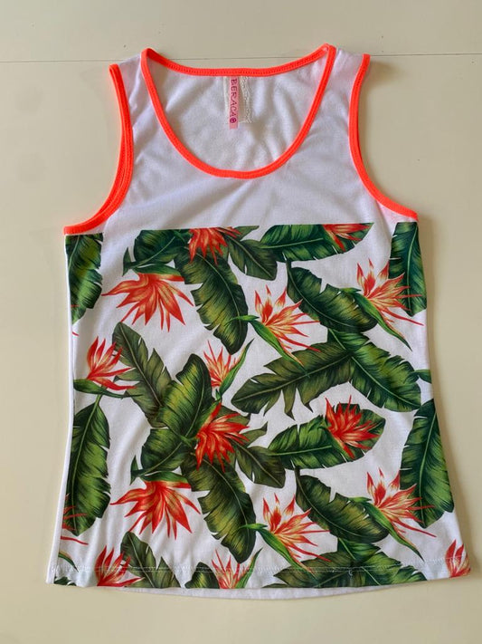 Playera tirantes estampada, Talla M, Mujer