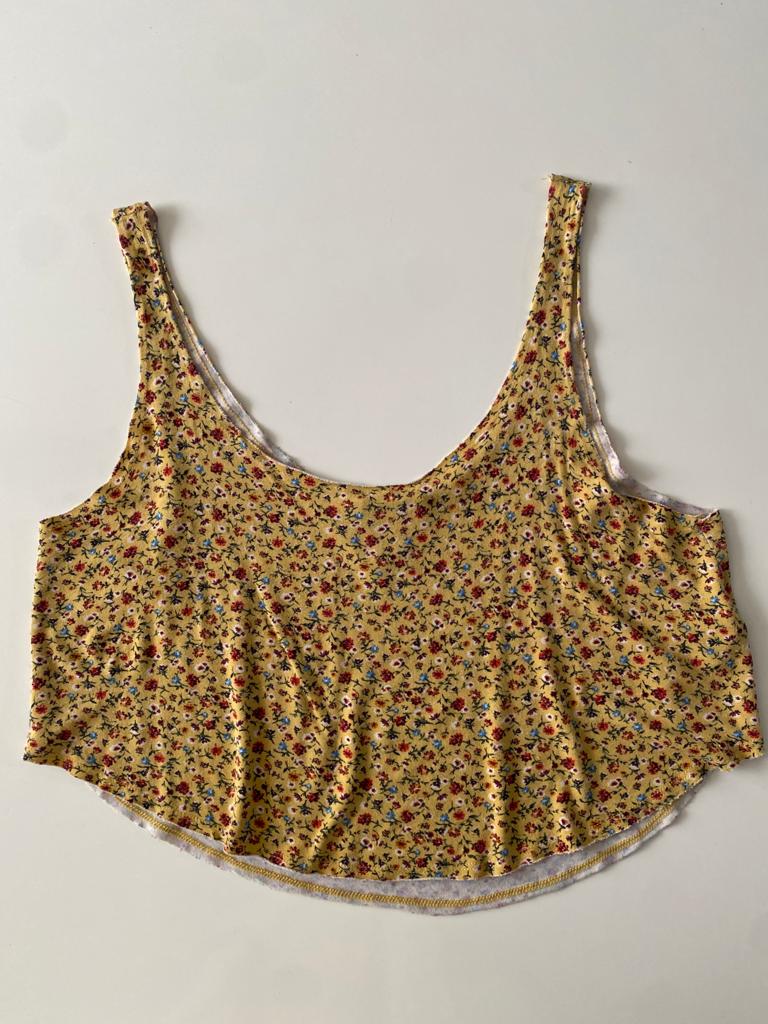 Crop top estampado, Talla S, Mujer