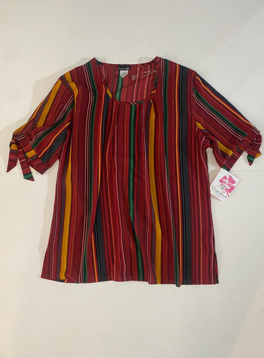 Blusa rayas rojas, Talla 44, XXL, Mujer