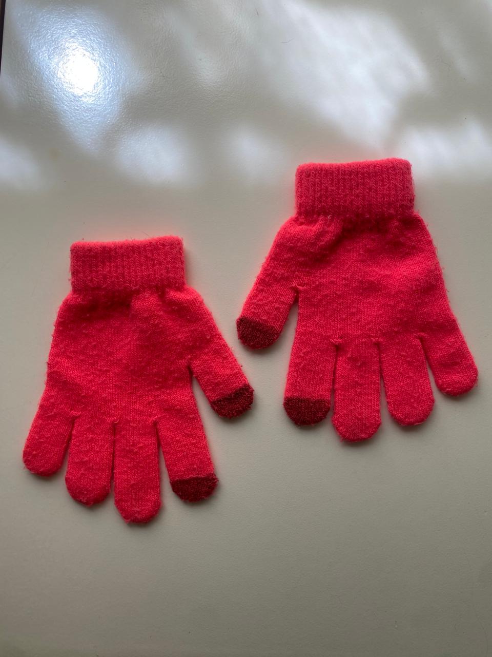 Guantes rosa fosfo, Talla Talla 6-10años, Niña