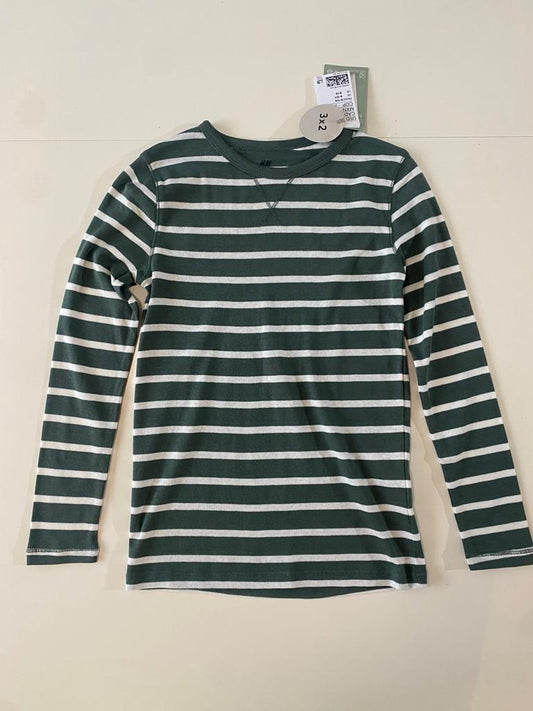 Playera rayas manga larga, Talla 8-10 años, Niño