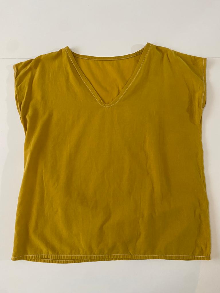 Blusa basica de algodon, Talla M, Mujer