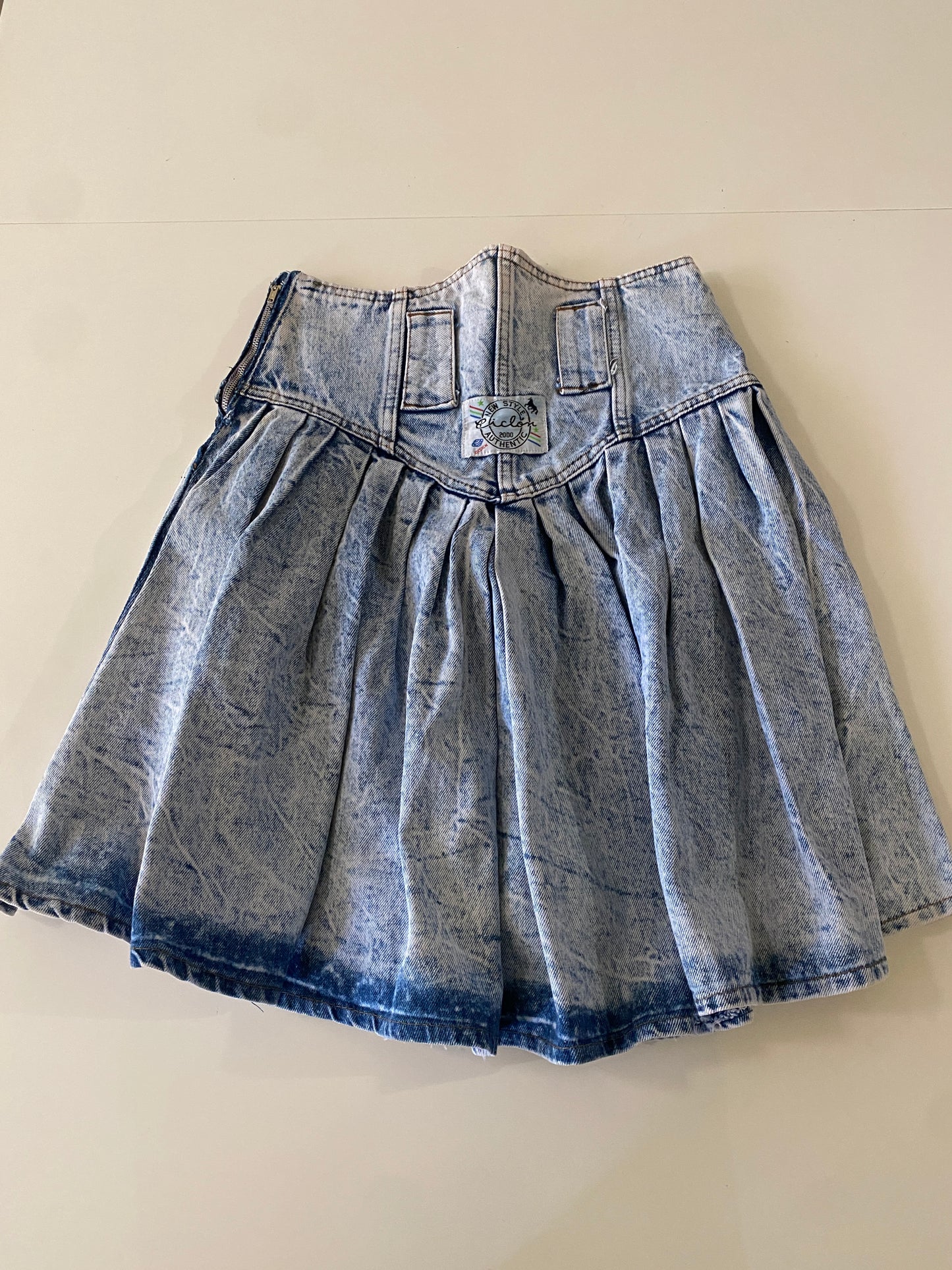 Falda vintage de mezclilla acid wash, Talla S, Talla 32