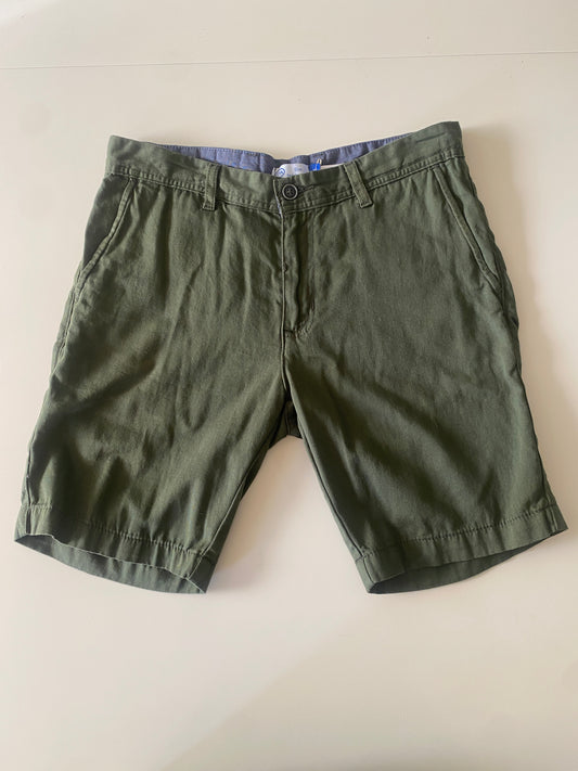 Shorts de vestir verdes, corte Slim, Talla 28, Hombre