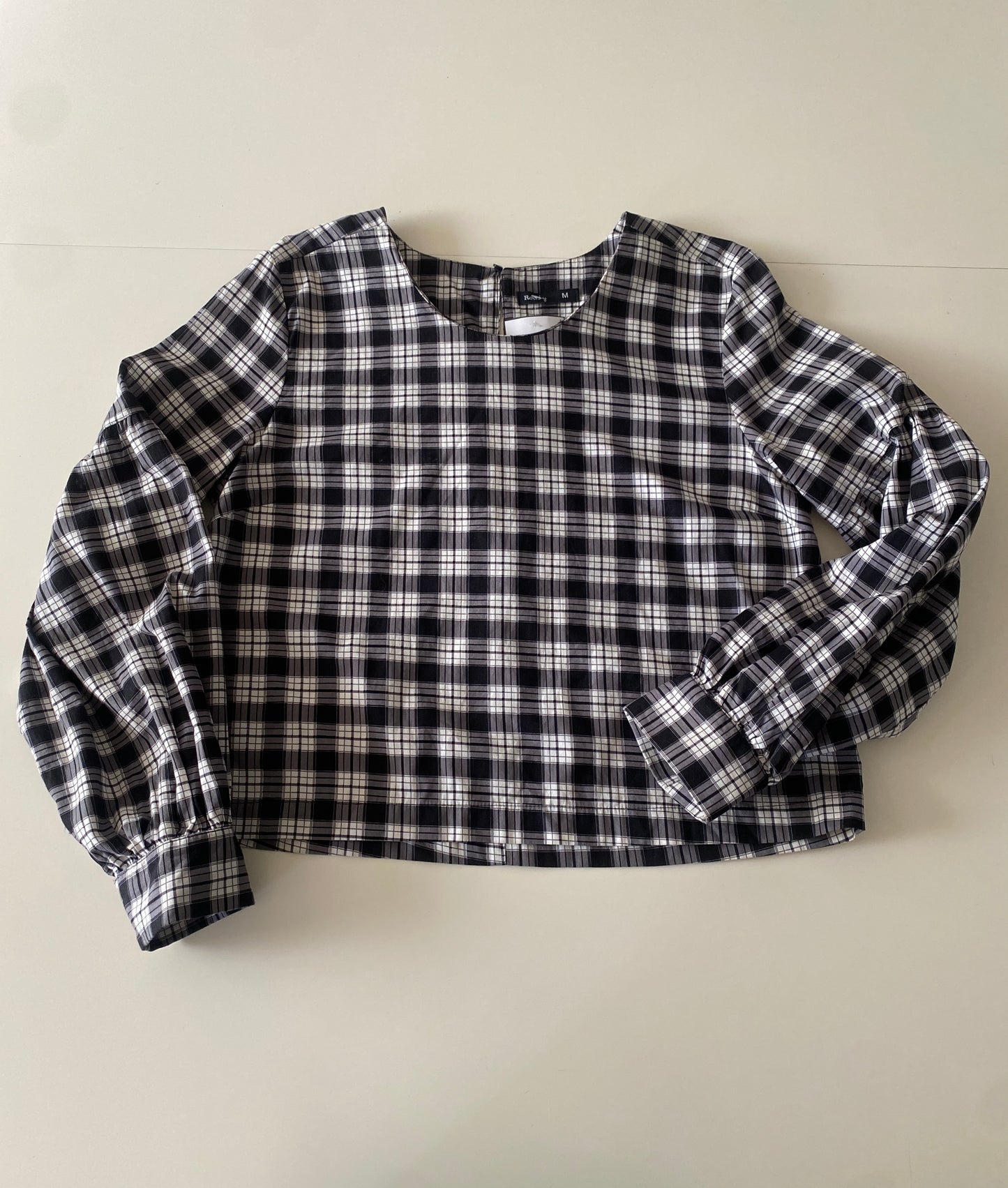 Camisa manga larga de cuadros, Talla M, Mujer