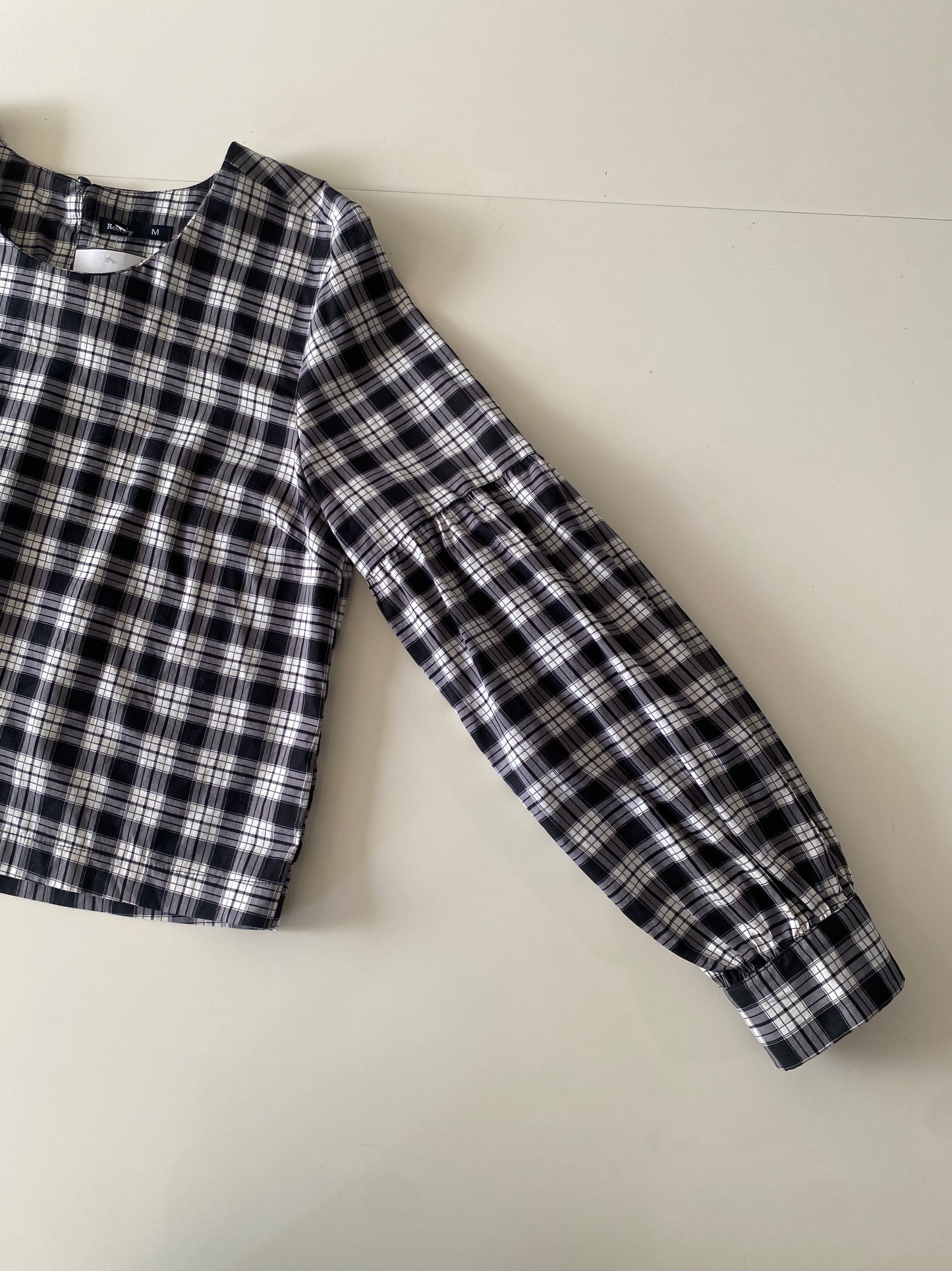 Camisa manga larga de cuadros, Talla M, Mujer