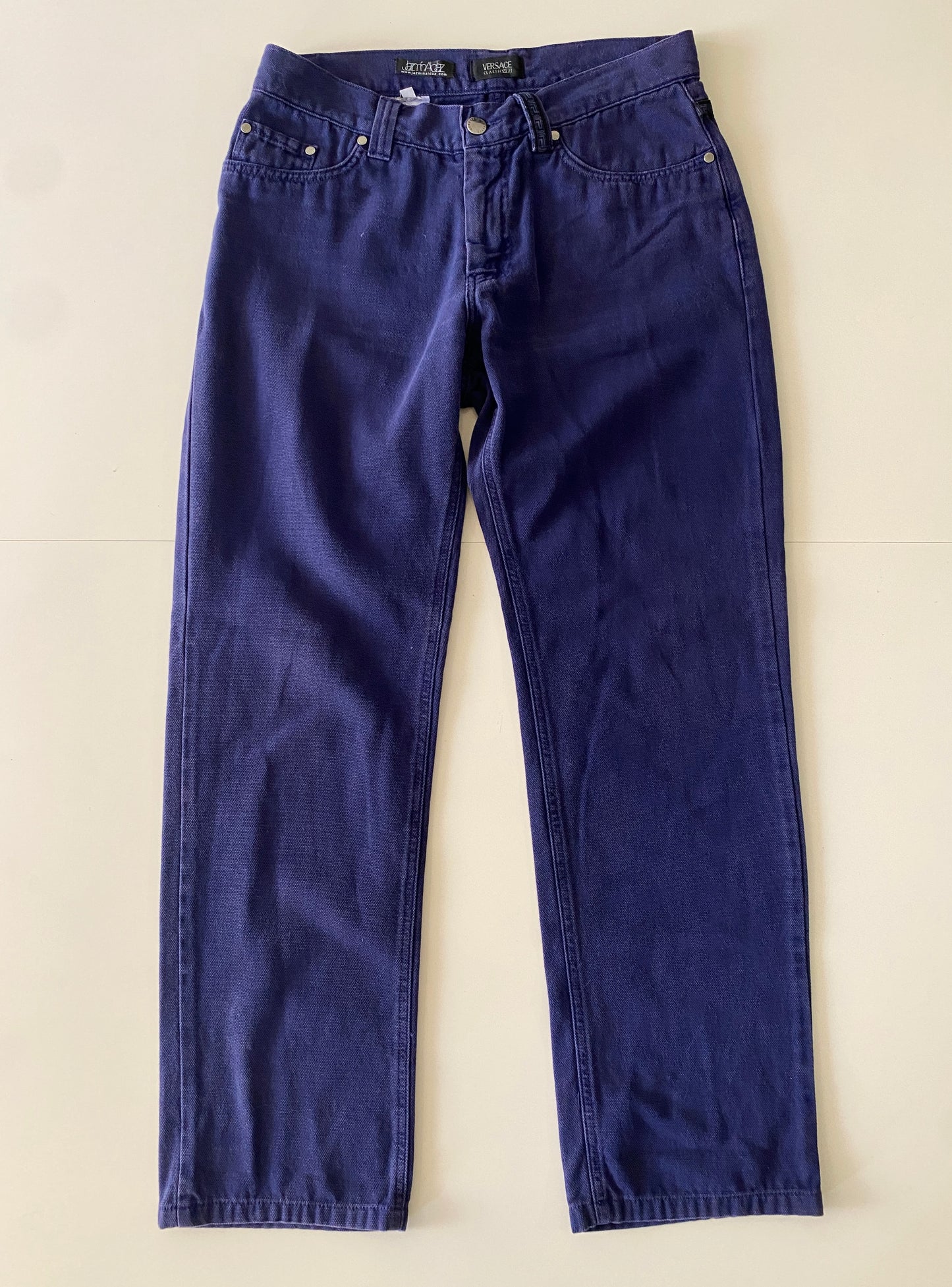 Jeans morados de diseñador, Talla 33, Hombre