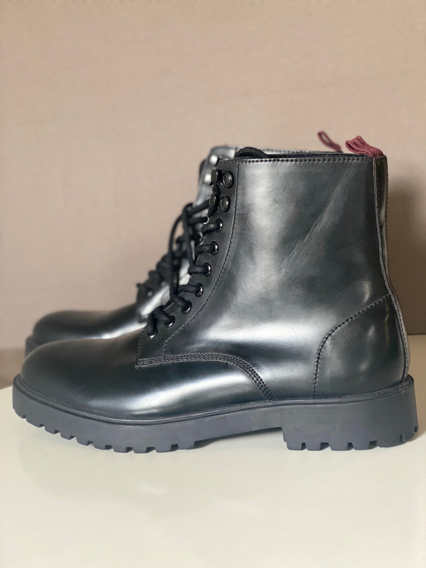 Botas acordonadas tipo industriales, Hombre Talla 43Eu, 27.5Mx,