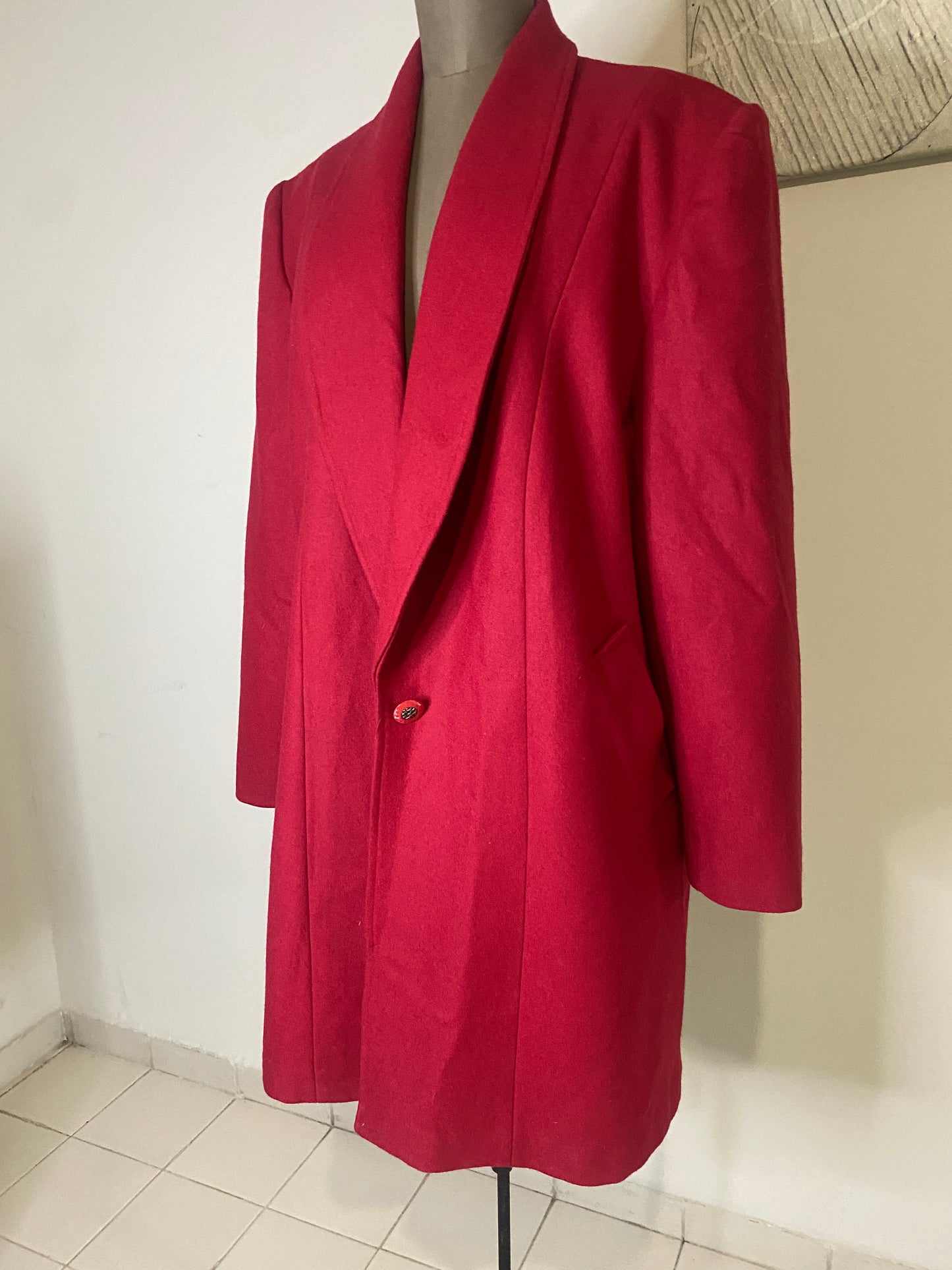 Abrigo rojo, Vintage, Talla L/XL