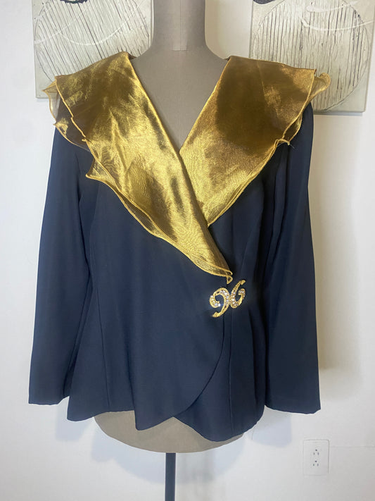Saco con solapa traslucida, Talla XL, Mujer